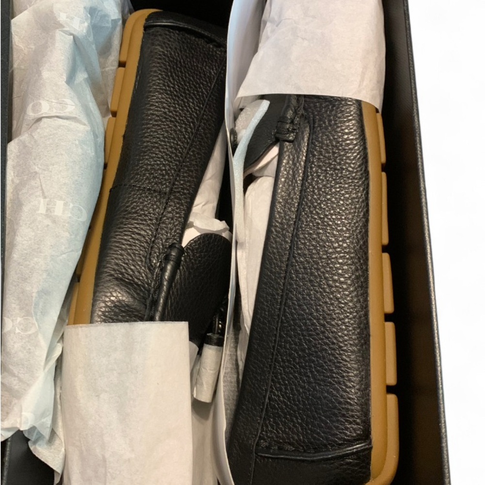 COACH Minna Solid Black Leather Moccasin Driver Loafer Tassel Size 8.5 (S746) - Picture 6 of 11